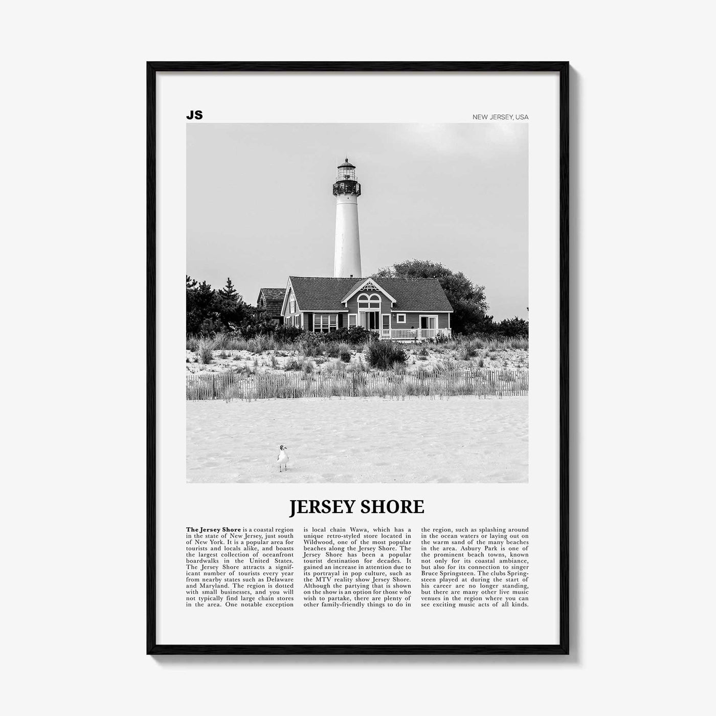 Jersey Shore Print Black and White No 2, Jersey Shore Wall Art, Jersey Shore Poster, Jersey Shore Photo, Jersey Shore, New Jersey