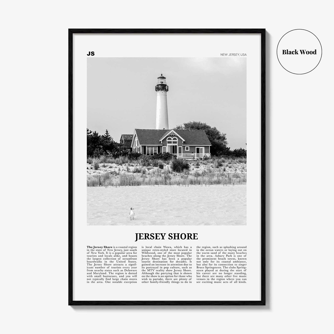 Jersey Shore Print Black and White No 2, Jersey Shore Wall Art, Jersey Shore Poster, Jersey Shore Photo, Jersey Shore, New Jersey