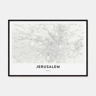 Jerusalem Map Landscape Poster