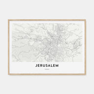 Jerusalem Map Landscape Poster