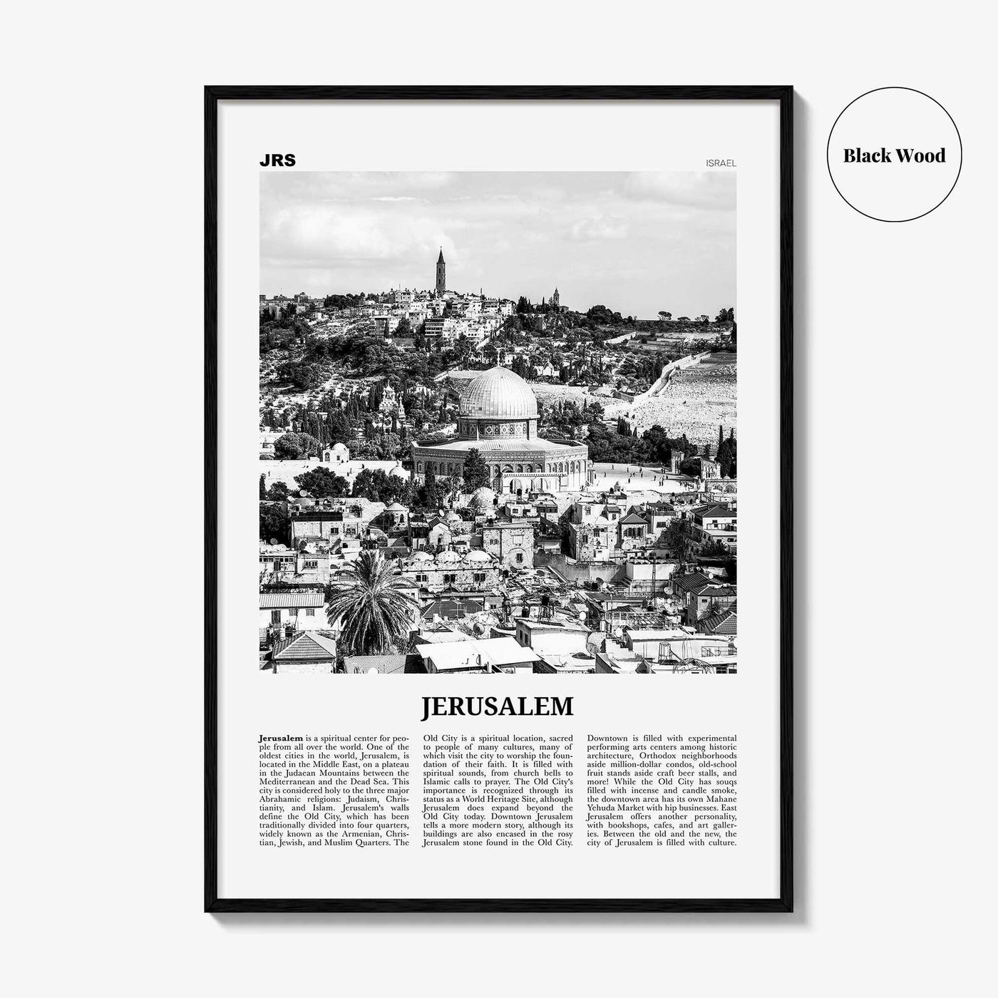 Jerusalem Print Black and White, Jerusalem Wall Art, Jerusalem Poster, Jerusalem Photo, Jerusalem Decor, Israel, ירושלים ישראל Middle East
