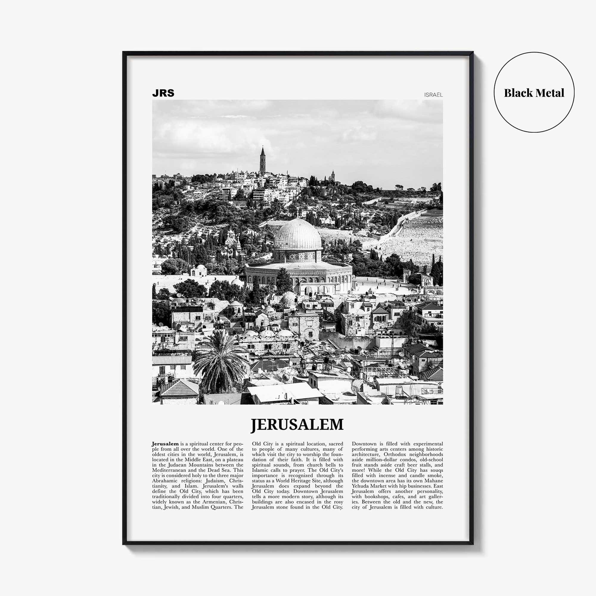 Jerusalem Print Black and White, Jerusalem Wall Art, Jerusalem Poster, Jerusalem Photo, Jerusalem Decor, Israel, ירושלים ישראל Middle East