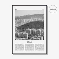 Jinan Print Black and White, Jinan Wall Art, Jinan Poster, Jinan Photo, Jinan Wall Décor, Jinan Map, China