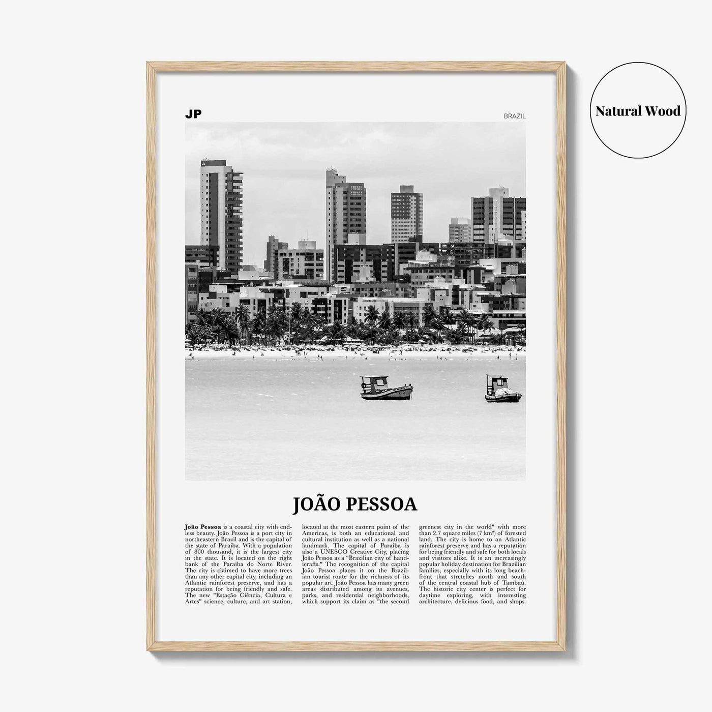 Joao Pessoa Print Black and White, João Pessoa Wall Art, João Pessoa Poster, João Pessoa Photo, Brazil, Brasil, South America, Joao Pessoa