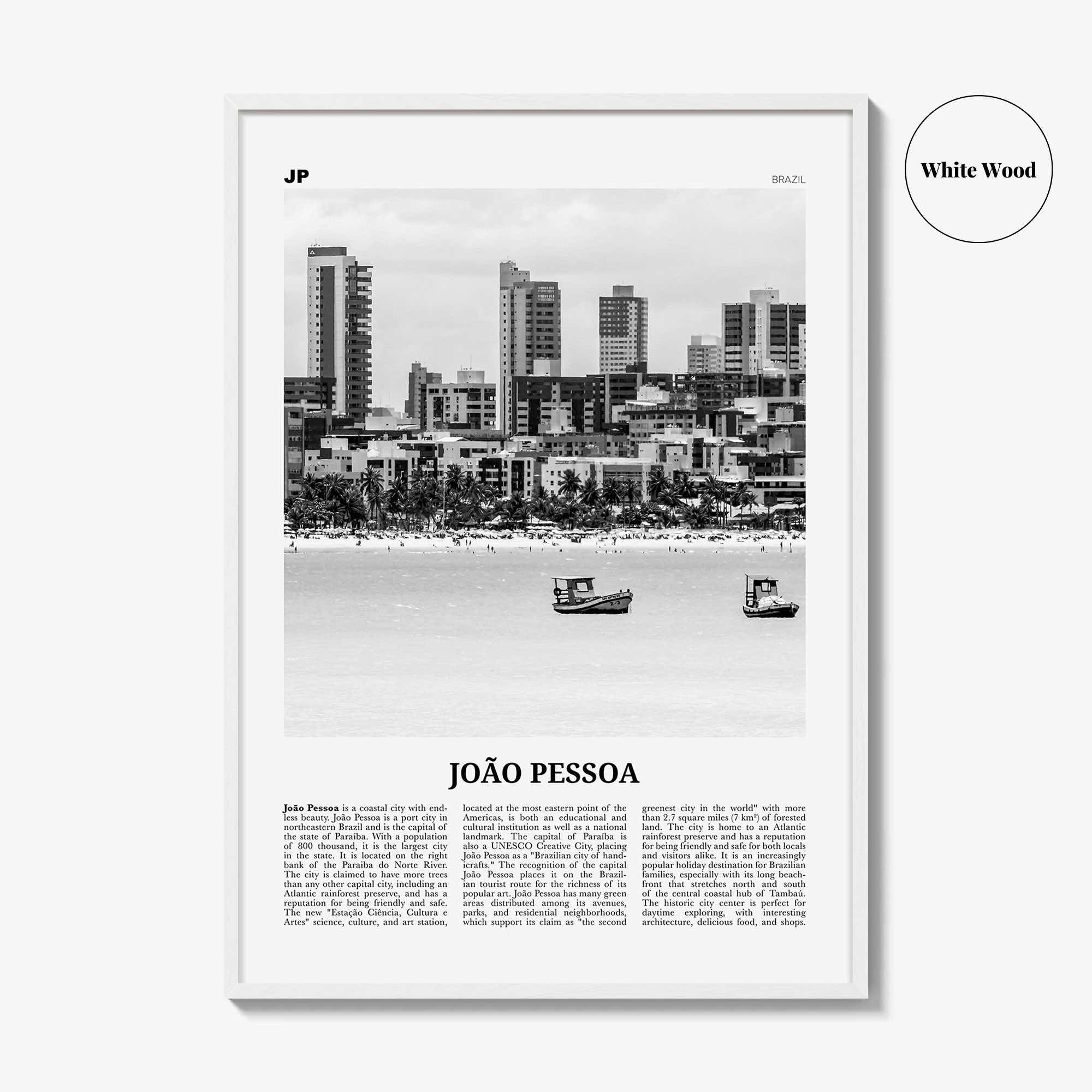 Joao Pessoa Print Black and White, João Pessoa Wall Art, João Pessoa Poster, João Pessoa Photo, Brazil, Brasil, South America, Joao Pessoa