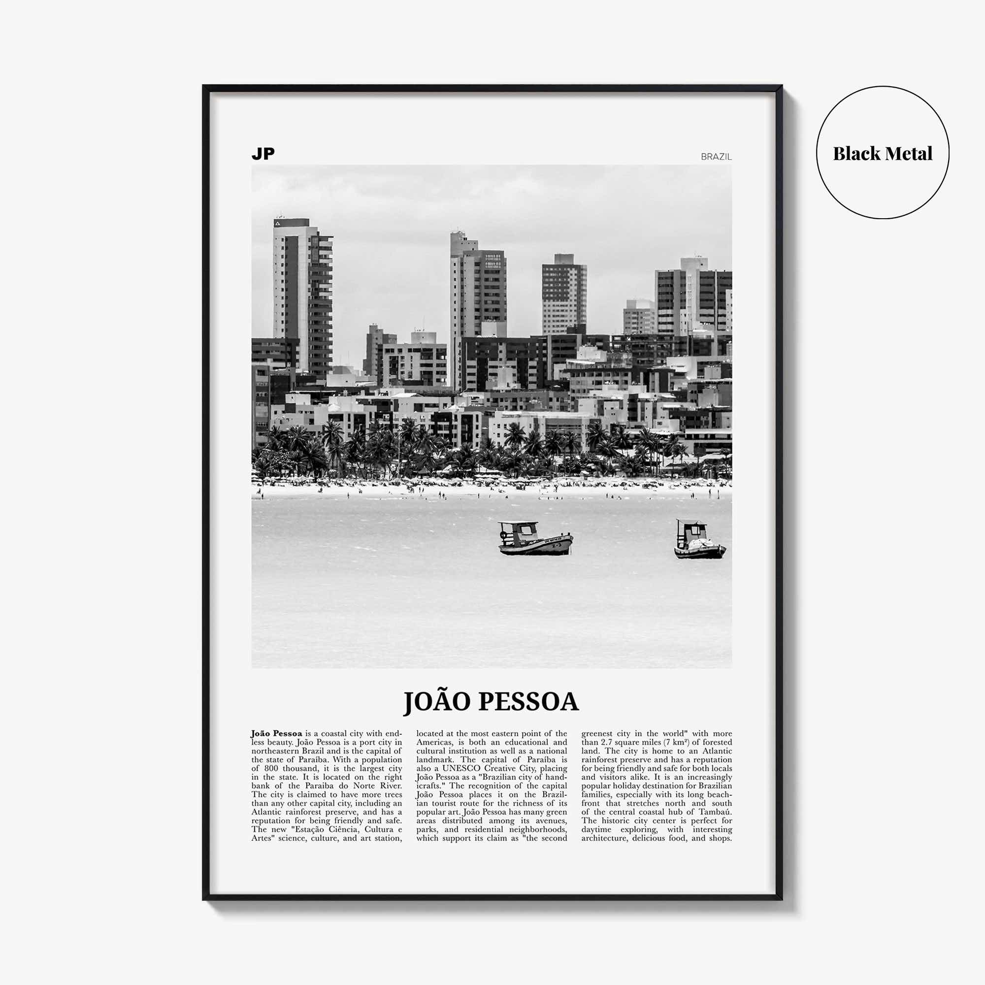 Joao Pessoa Print Black and White, João Pessoa Wall Art, João Pessoa Poster, João Pessoa Photo, Brazil, Brasil, South America, Joao Pessoa