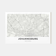 Johannesburg Map Landscape Poster