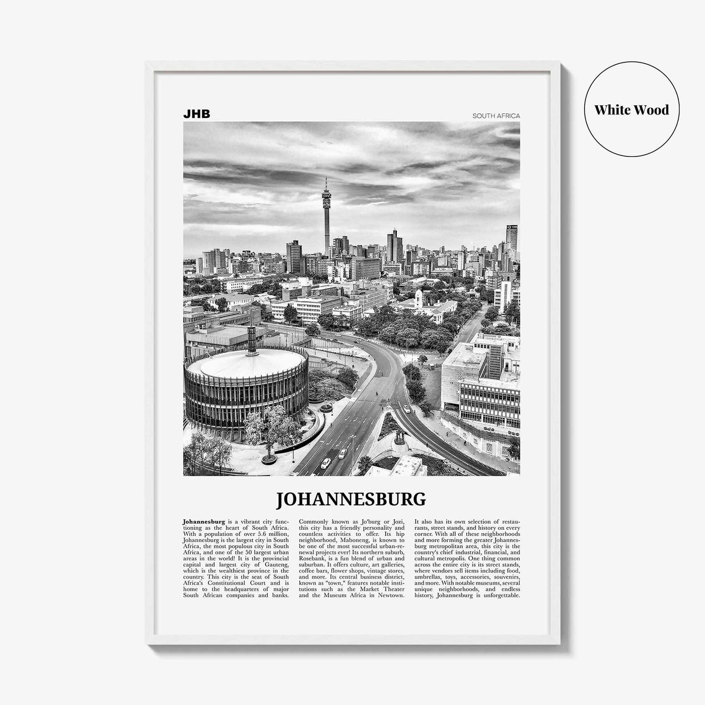 Johannesburg Print Black and White No 2, Johannesburg Wall Art, Johannesburg Poster, Johannesburg Photo, South Africa Print, South Africa