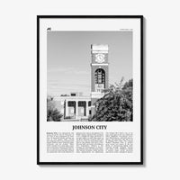 Johnson City Print Black and White, Johnson City Wall Art, Johnson City Poster, Johnson City Photo, Johnson City Map, Tennessee