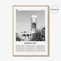 Johnson City Print Black and White, Johnson City Wall Art, Johnson City Poster, Johnson City Photo, Johnson City Map, Tennessee