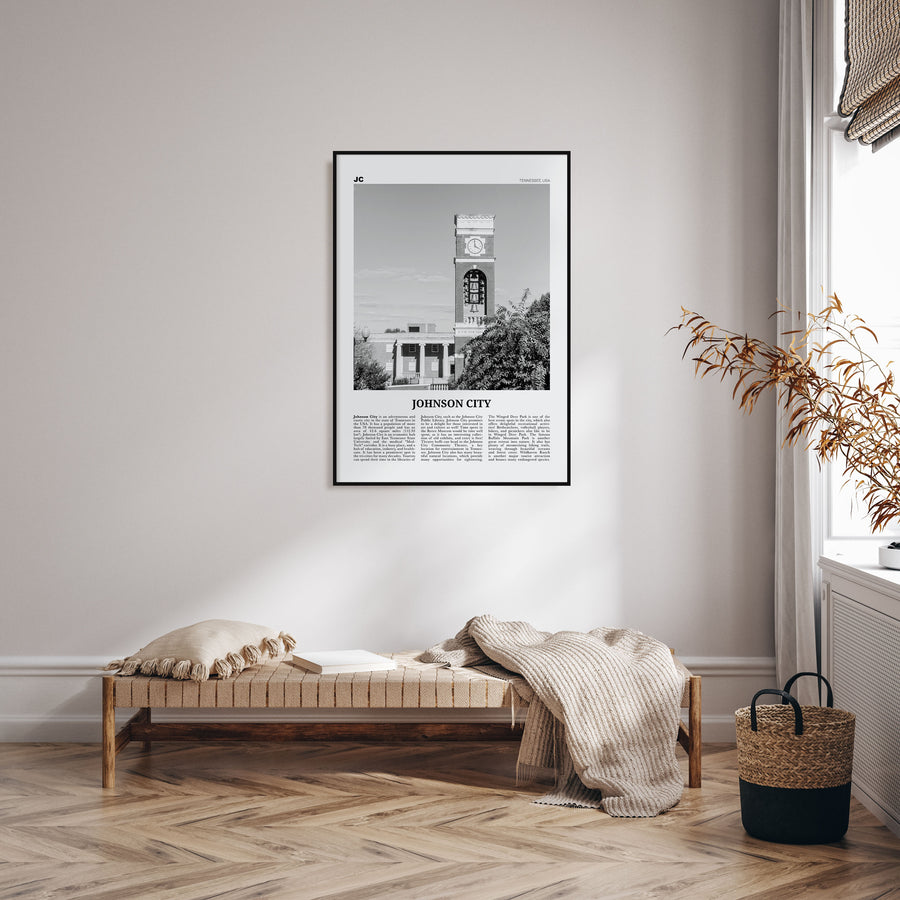 Johnson City Travel B&W Poster