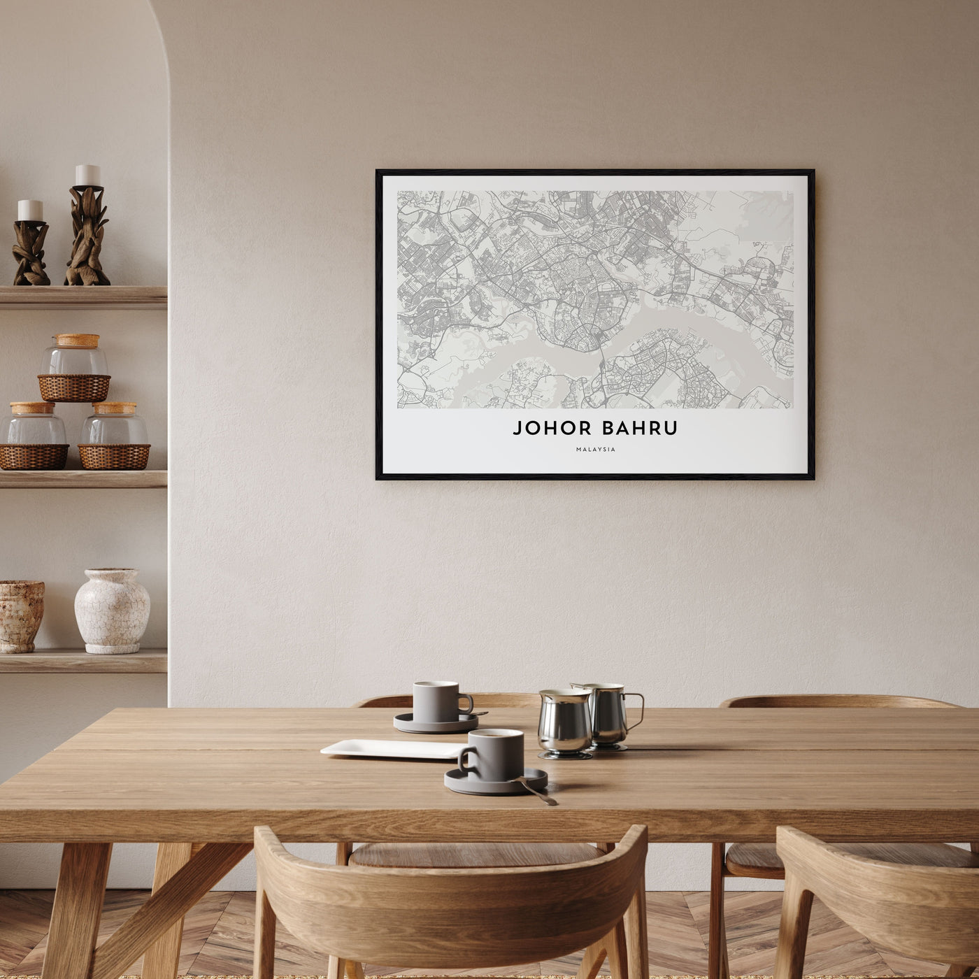 Johor Bahru Map Landscape Poster