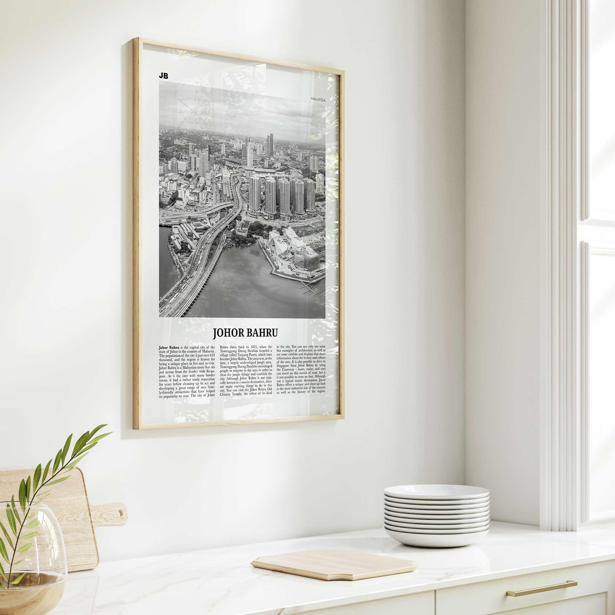 Johor Bahru Print Black and White No 1, Johor Bahru Wall Art, Johor Bahru Poster, Johor Bahru Photo, Johor Bahru Wall Décor, Malaysia