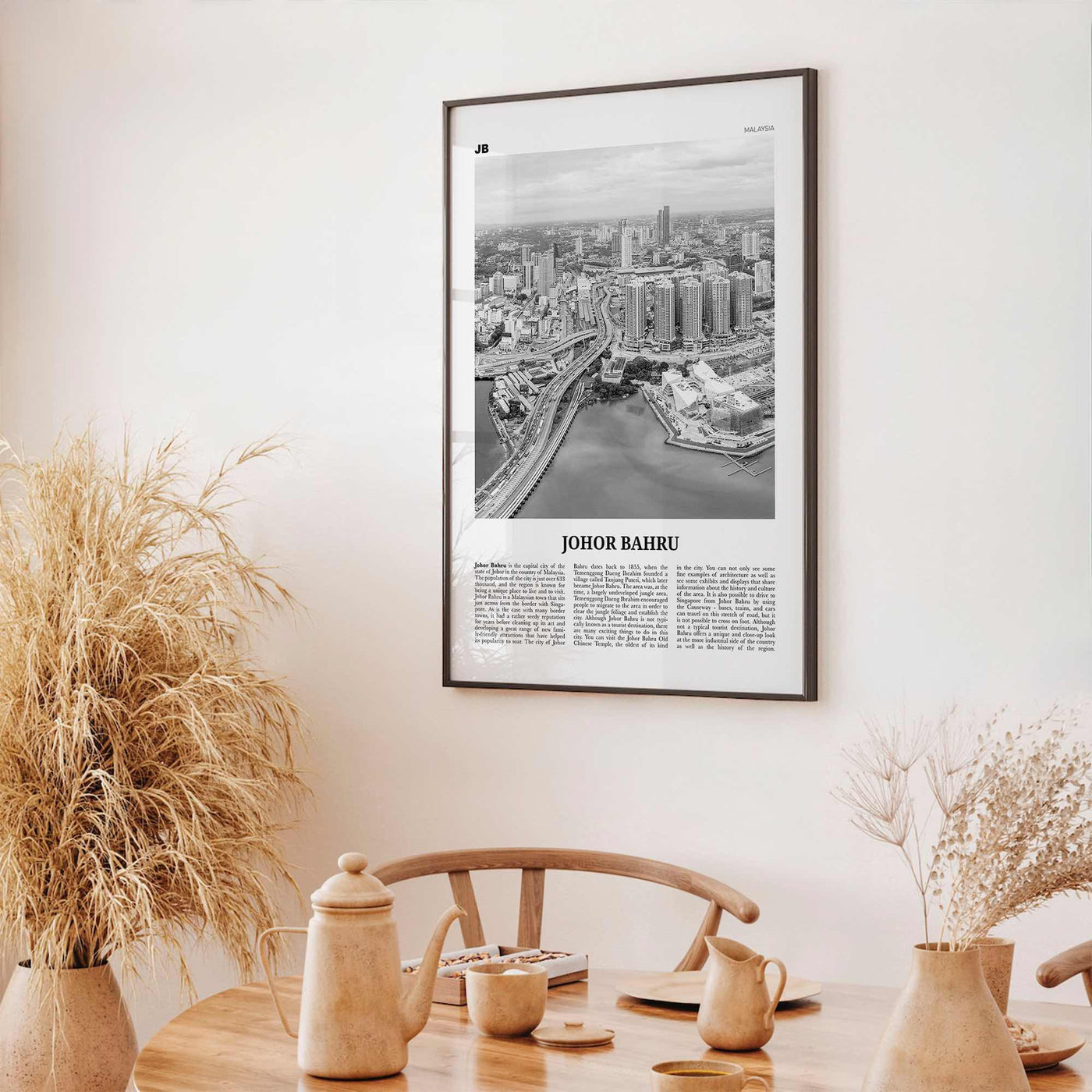 Johor Bahru Print Black and White No 1, Johor Bahru Wall Art, Johor Bahru Poster, Johor Bahru Photo, Johor Bahru Wall Décor, Malaysia