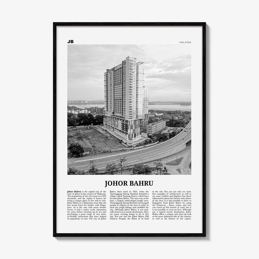 Johor Bahru Print Black and White No 2, Johor Bahru Wall Art, Johor Bahru Poster, Johor Bahru Photo, Johor Bahru Wall Décor, Malaysia