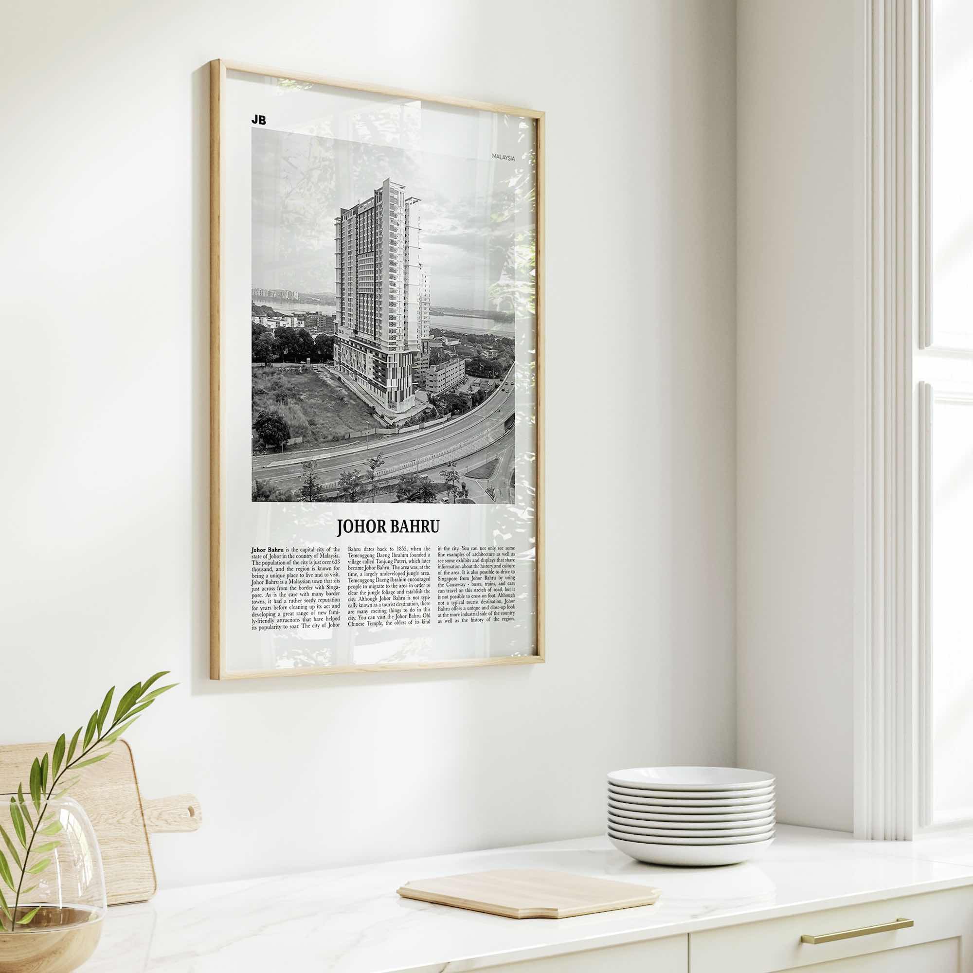 Johor Bahru Print Black and White No 2, Johor Bahru Wall Art, Johor Bahru Poster, Johor Bahru Photo, Johor Bahru Wall Décor, Malaysia