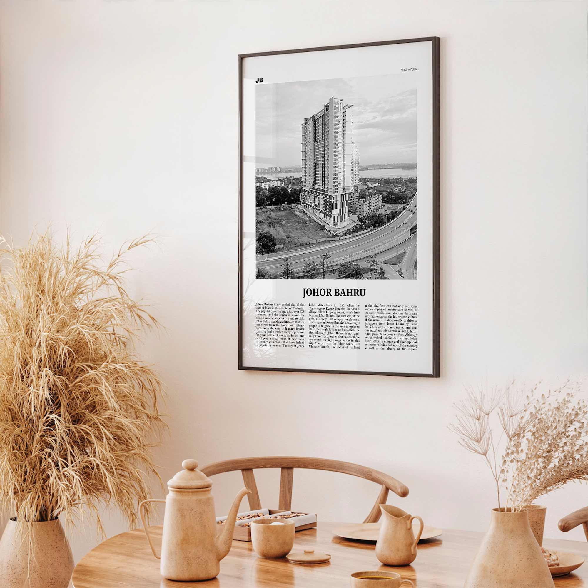 Johor Bahru Print Black and White No 2, Johor Bahru Wall Art, Johor Bahru Poster, Johor Bahru Photo, Johor Bahru Wall Décor, Malaysia