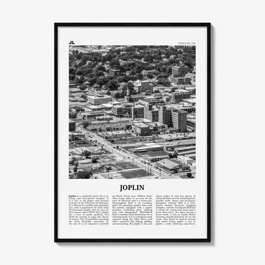 Joplin Print Black and White, Joplin Wall Art, Joplin Poster, Joplin Photo, Joplin Map, Joplin Wall Decor, Missouri, USA, United States