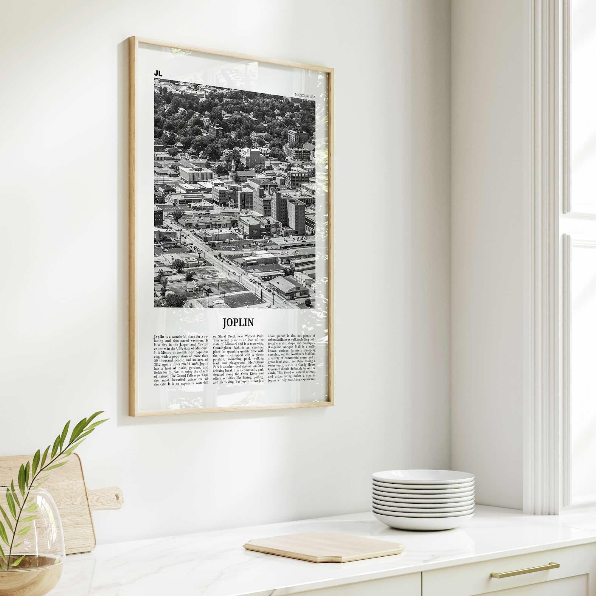 Joplin Print Black and White, Joplin Wall Art, Joplin Poster, Joplin Photo, Joplin Map, Joplin Wall Decor, Missouri, USA, United States