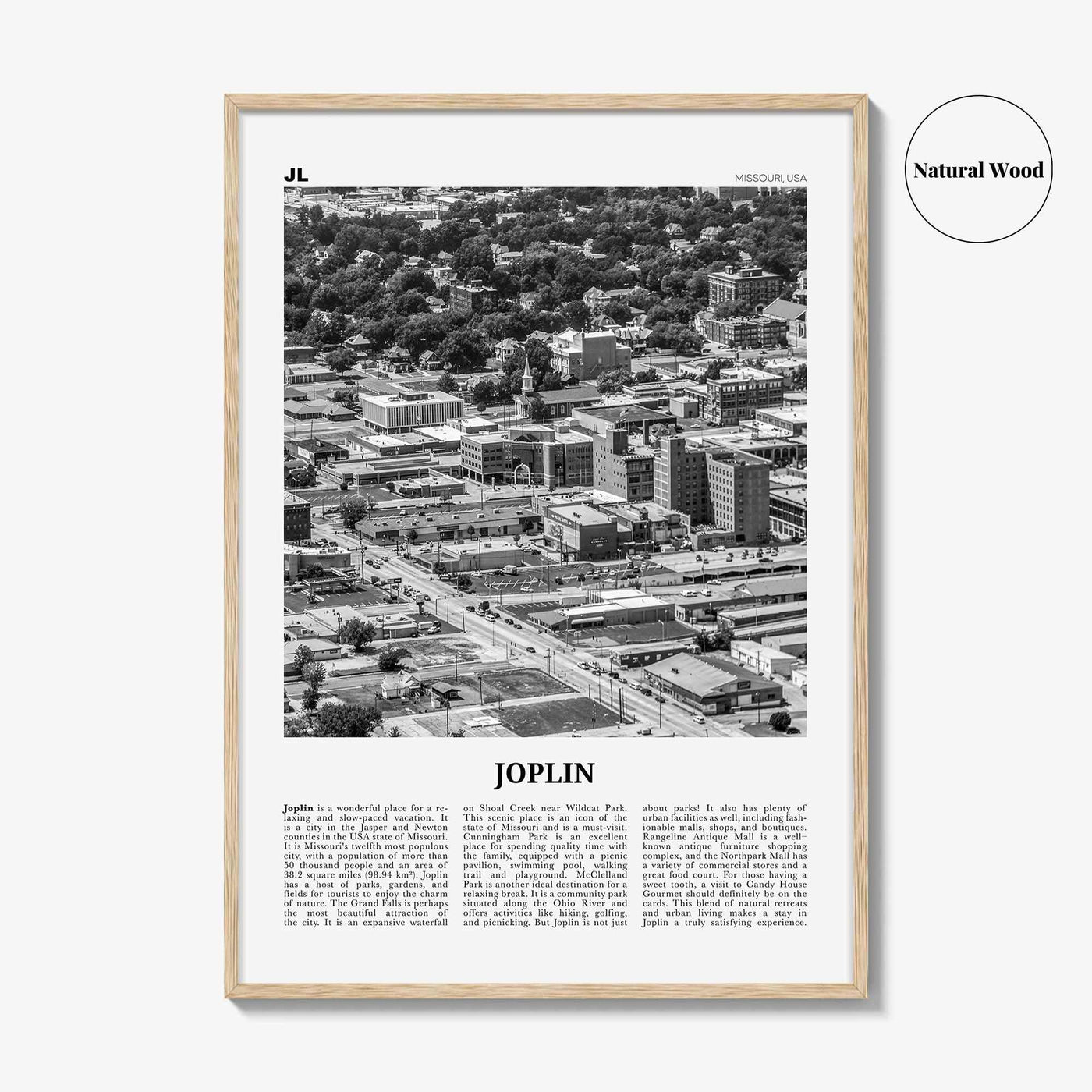 Joplin Print Black and White, Joplin Wall Art, Joplin Poster, Joplin Photo, Joplin Map, Joplin Wall Decor, Missouri, USA, United States