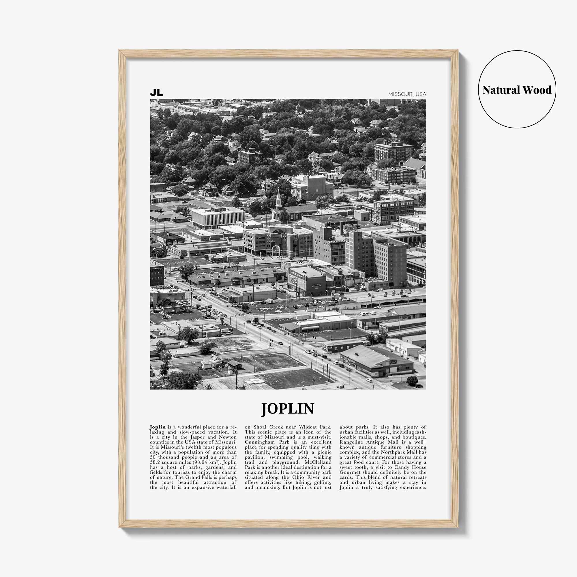 Joplin Print Black and White, Joplin Wall Art, Joplin Poster, Joplin Photo, Joplin Map, Joplin Wall Decor, Missouri, USA, United States