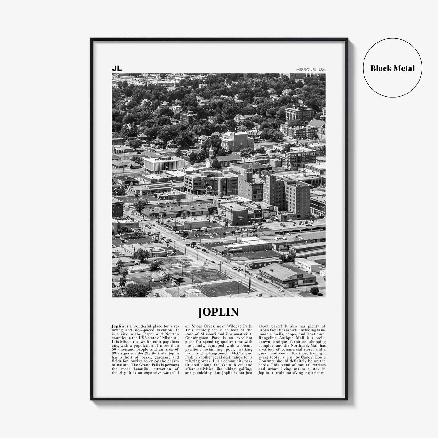 Joplin Print Black and White, Joplin Wall Art, Joplin Poster, Joplin Photo, Joplin Map, Joplin Wall Decor, Missouri, USA, United States