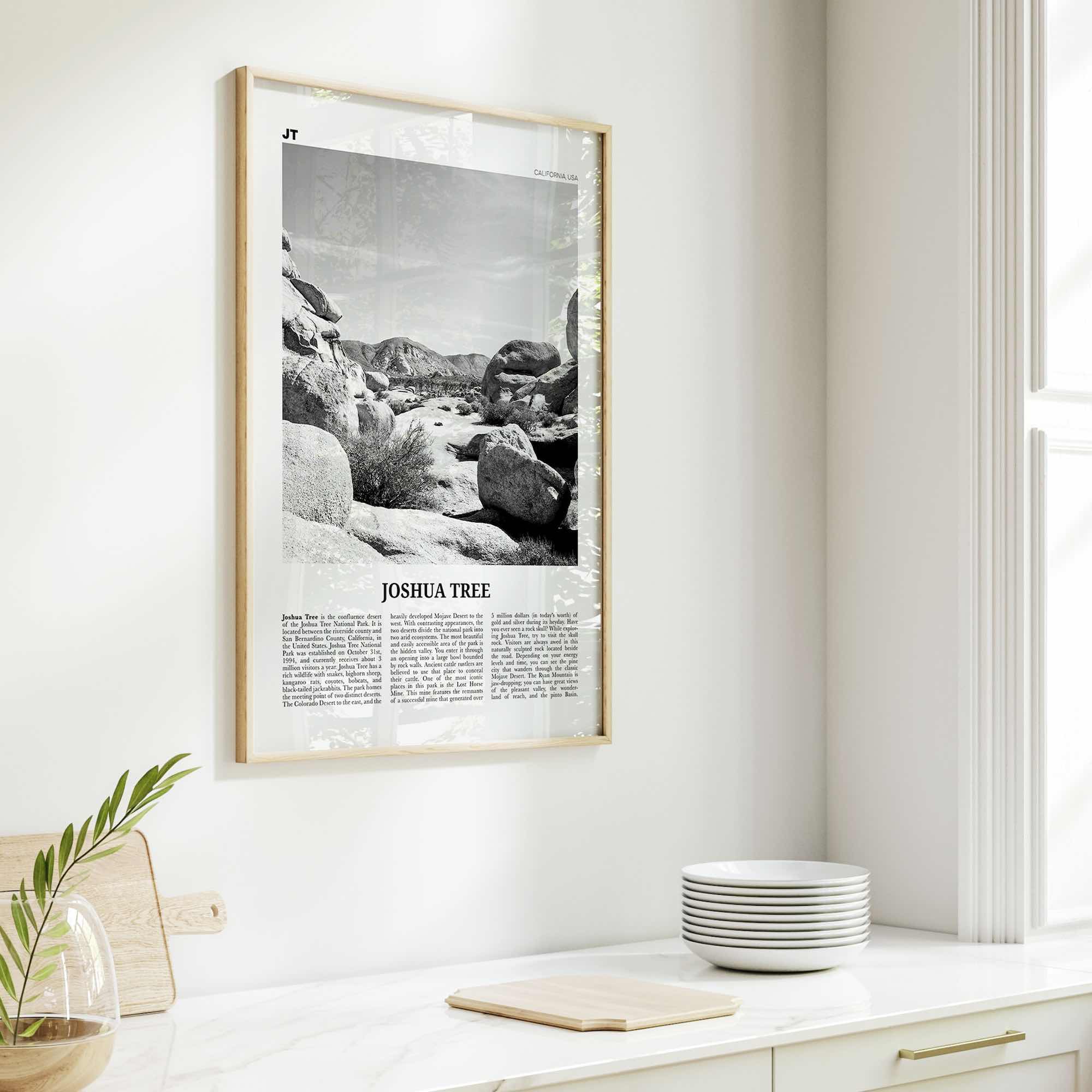 Joshua Tree National Park Print Black and White No 2, Joshua Tree Wall Art, Joshua Tree Poster, Joshua Tree Photo, California, USA