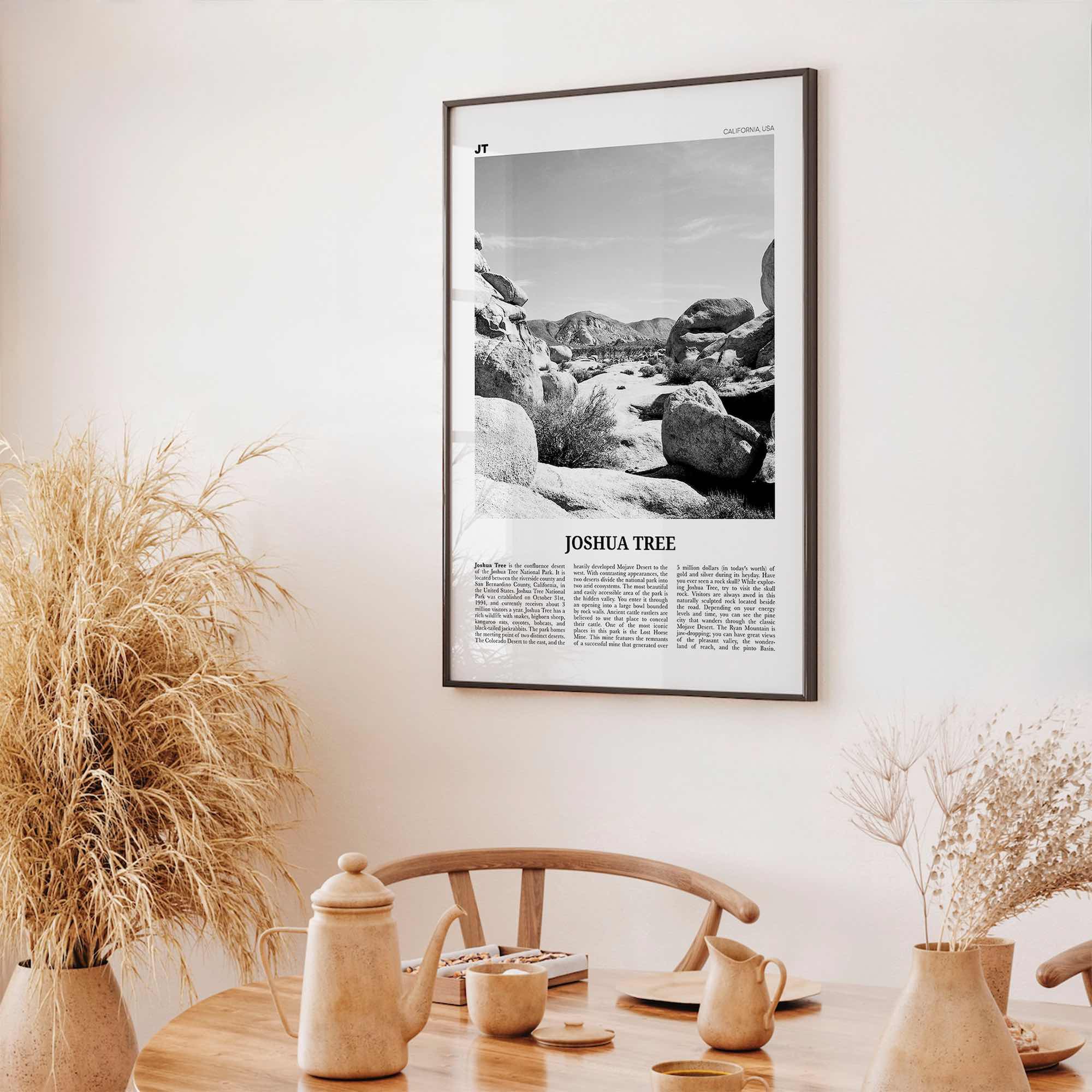 Joshua Tree National Park Print Black and White No 2, Joshua Tree Wall Art, Joshua Tree Poster, Joshua Tree Photo, California, USA