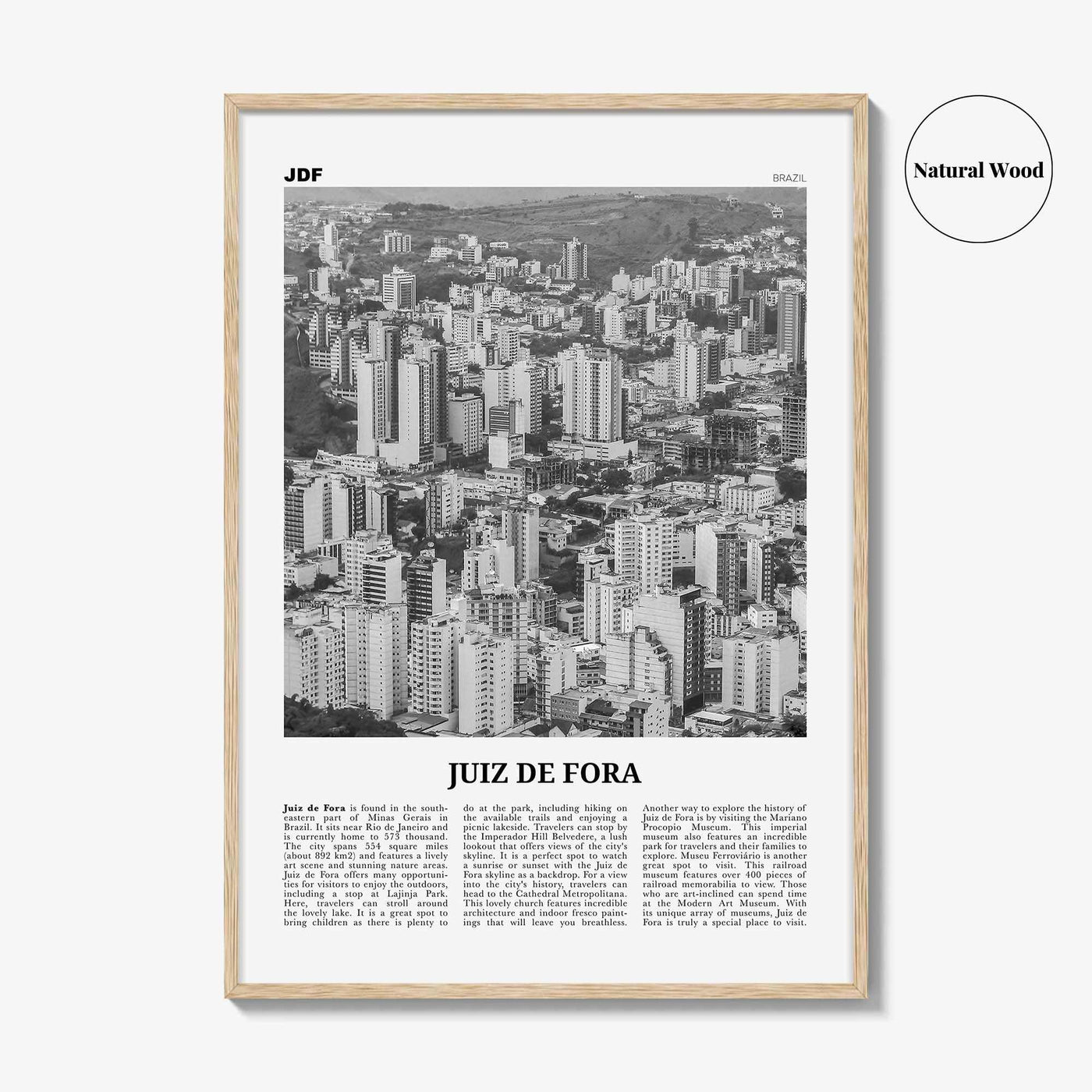 Juiz de Fora Print Black and White, Juiz de Fora Wall Art, Juiz de Fora Poster Juiz de Fora Photo Juiz de Fora Décor Juiz de Fora Map Brazil