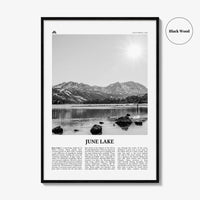 June Lake Print Black and White, June Lake Wall Art, June Lake Poster, June Lake Photo, June Lake Wall Décor, June Lake Map, California, USA
