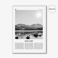 June Lake Print Black and White, June Lake Wall Art, June Lake Poster, June Lake Photo, June Lake Wall Décor, June Lake Map, California, USA