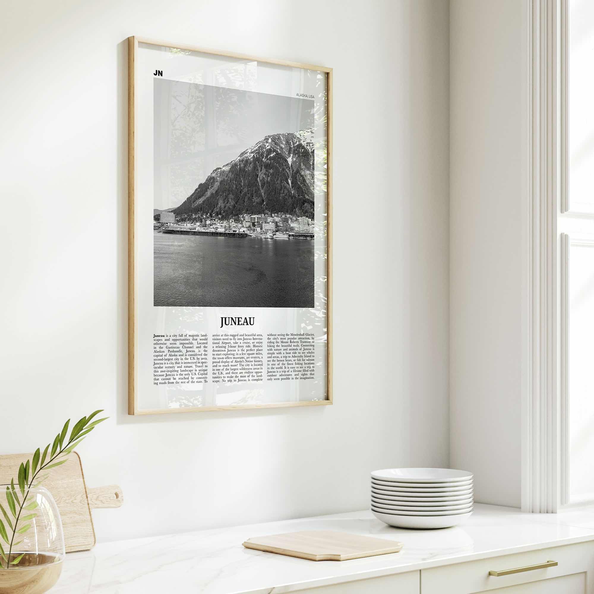 Juneau Print Black and White No 1, Juneau Wall Art, Juneau Poster, Juneau Photo, Juneau Wall Décor, Alaska, USA, United States, America