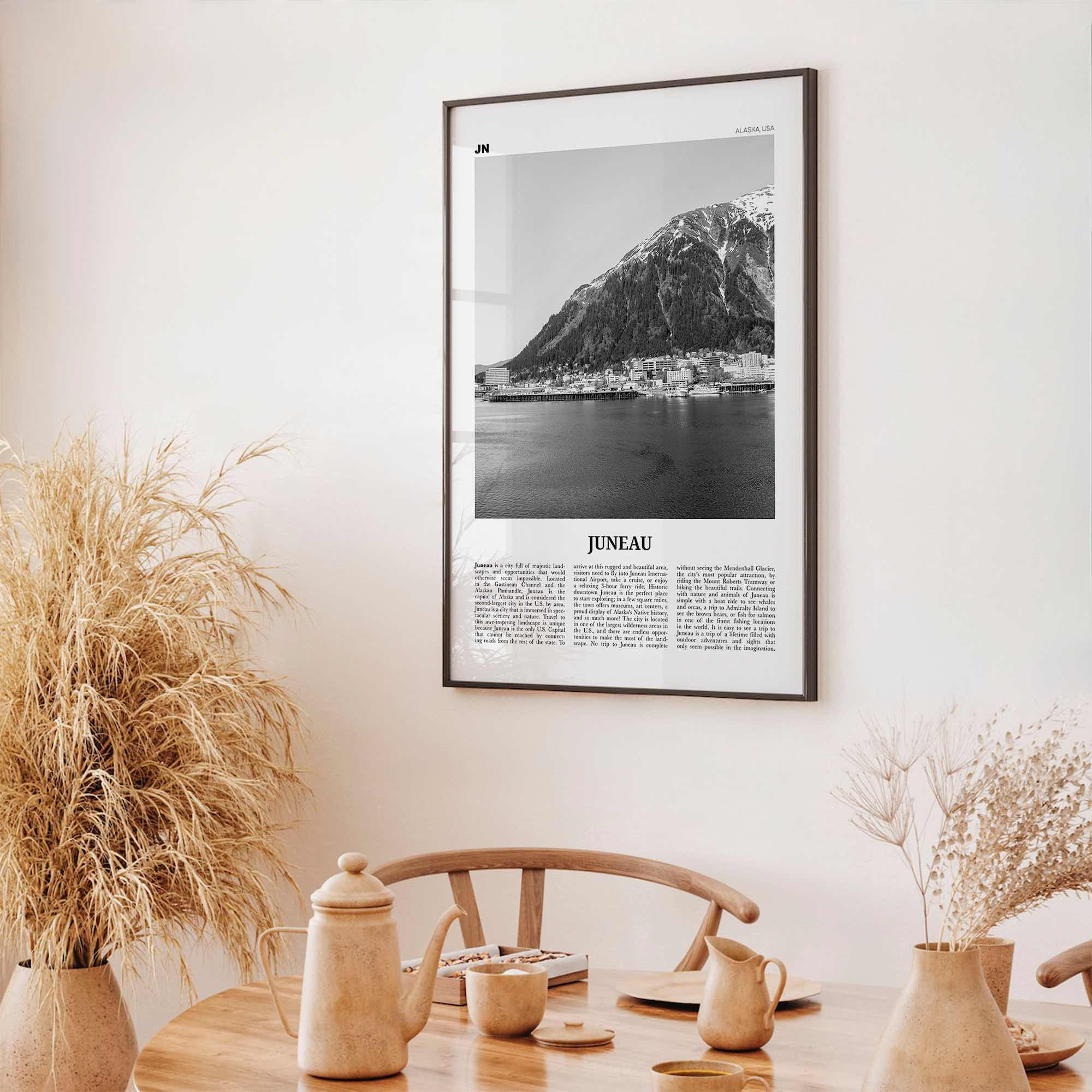 Juneau Print Black and White No 1, Juneau Wall Art, Juneau Poster, Juneau Photo, Juneau Wall Décor, Alaska, USA, United States, America