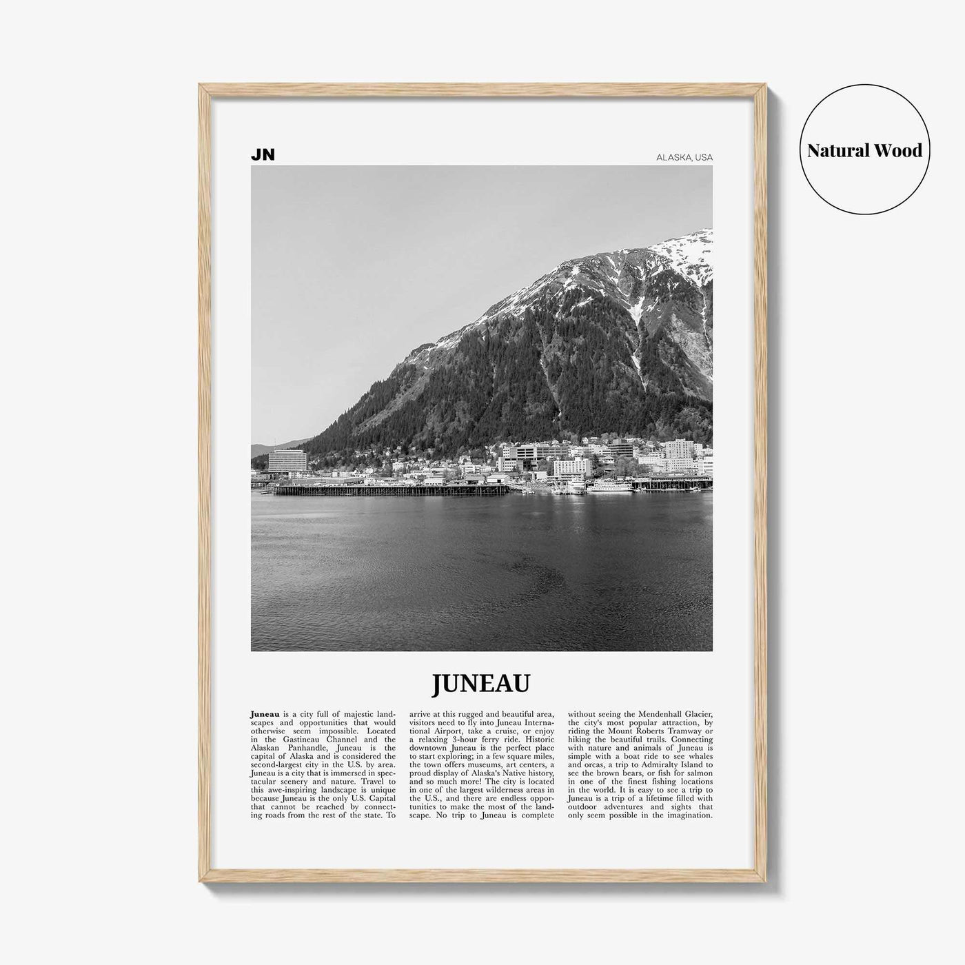 Juneau Print Black and White No 1, Juneau Wall Art, Juneau Poster, Juneau Photo, Juneau Wall Décor, Alaska, USA, United States, America
