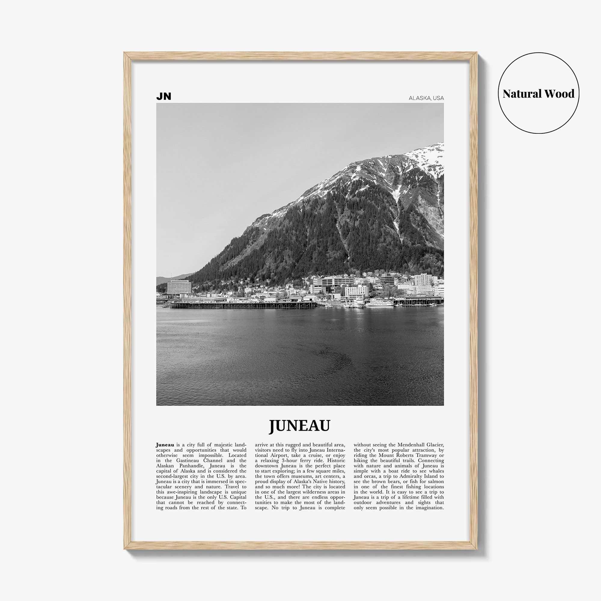Juneau Print Black and White No 1, Juneau Wall Art, Juneau Poster, Juneau Photo, Juneau Wall Décor, Alaska, USA, United States, America