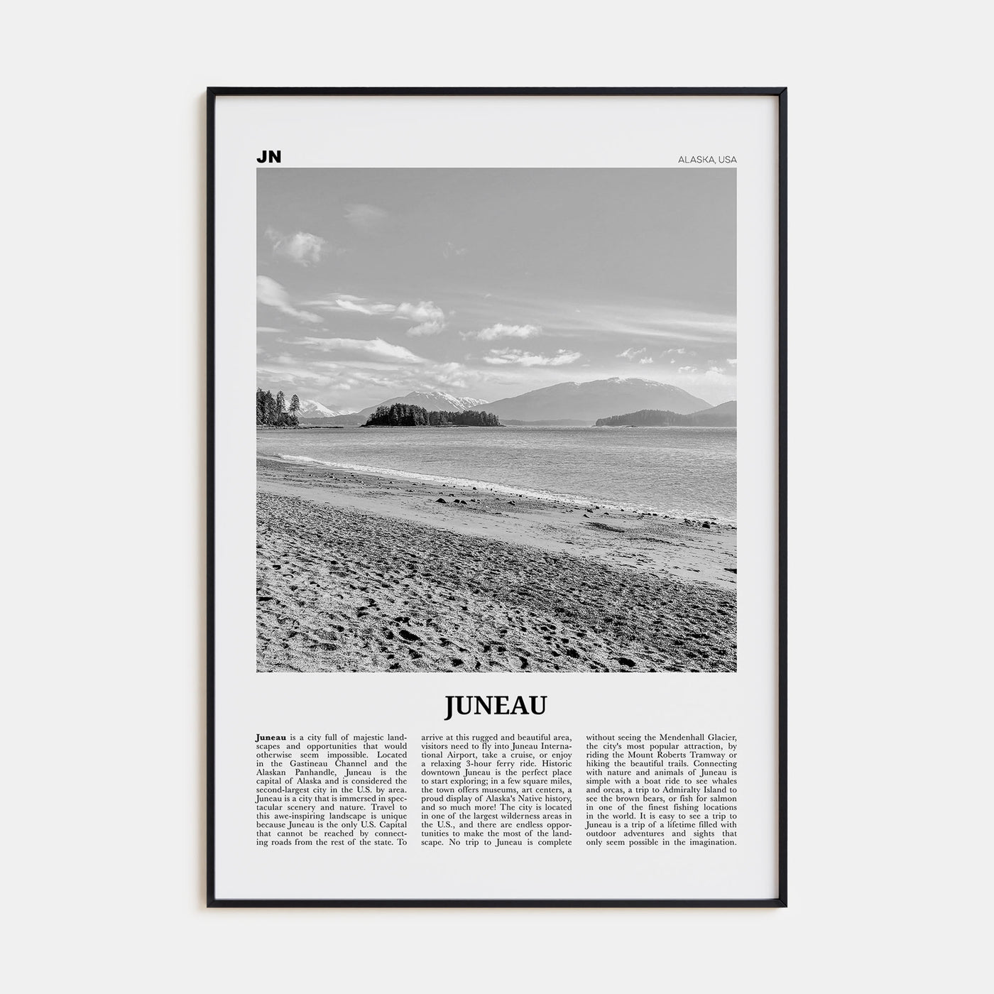 Juneau Travel B&W No 2 Poster