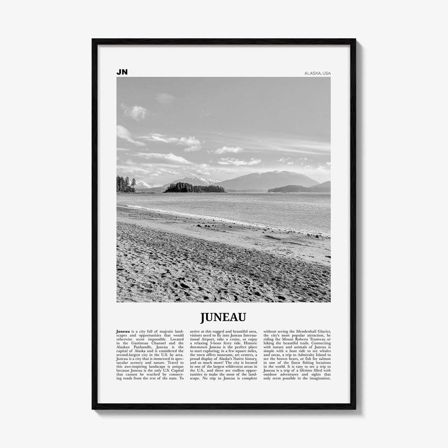 Juneau Print Black and White No 2, Juneau Wall Art, Juneau Poster, Juneau Photo, Juneau Wall Décor, Alaska, USA, United States, America