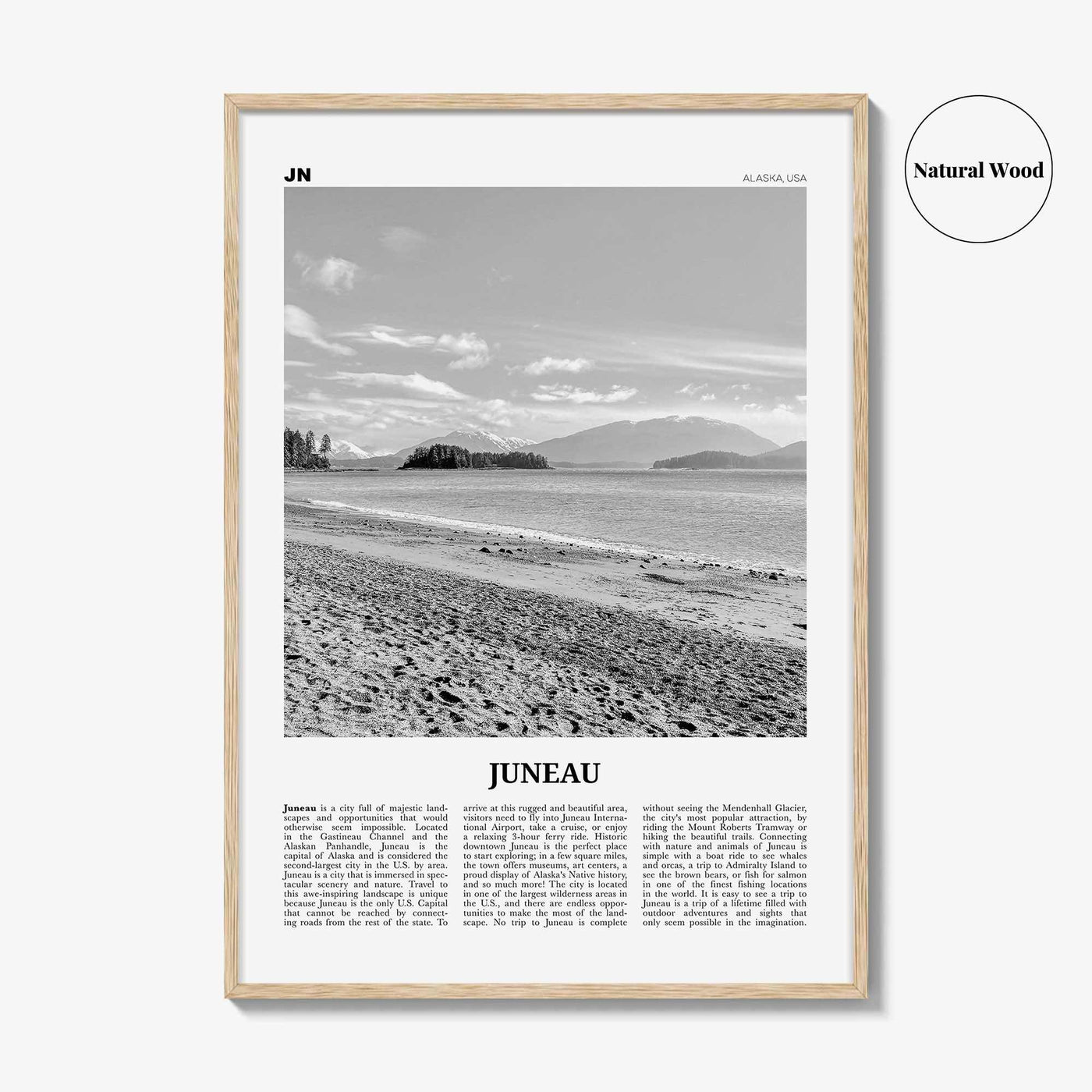 Juneau Print Black and White No 2, Juneau Wall Art, Juneau Poster, Juneau Photo, Juneau Wall Décor, Alaska, USA, United States, America