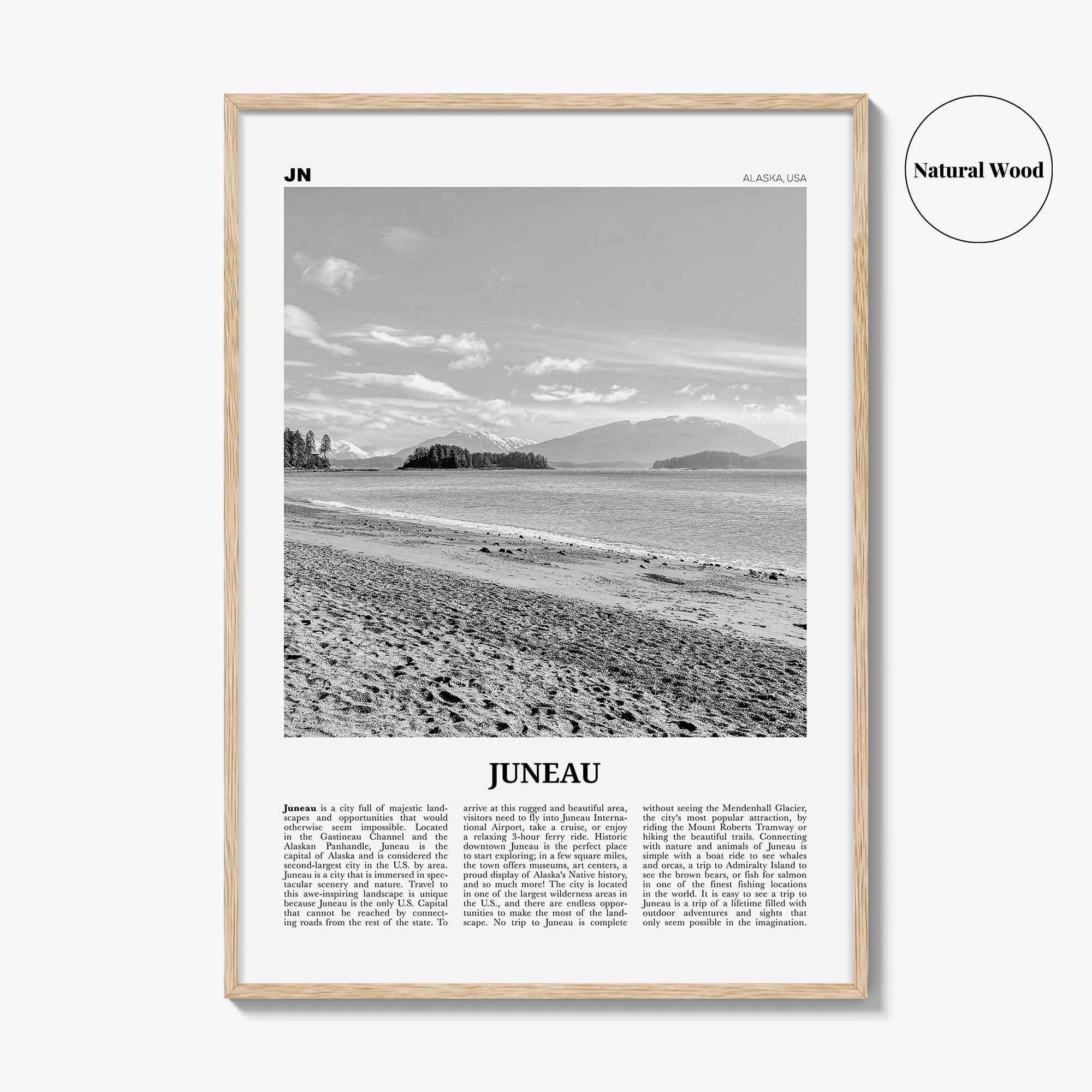 Juneau Print Black and White No 2, Juneau Wall Art, Juneau Poster, Juneau Photo, Juneau Wall Décor, Alaska, USA, United States, America