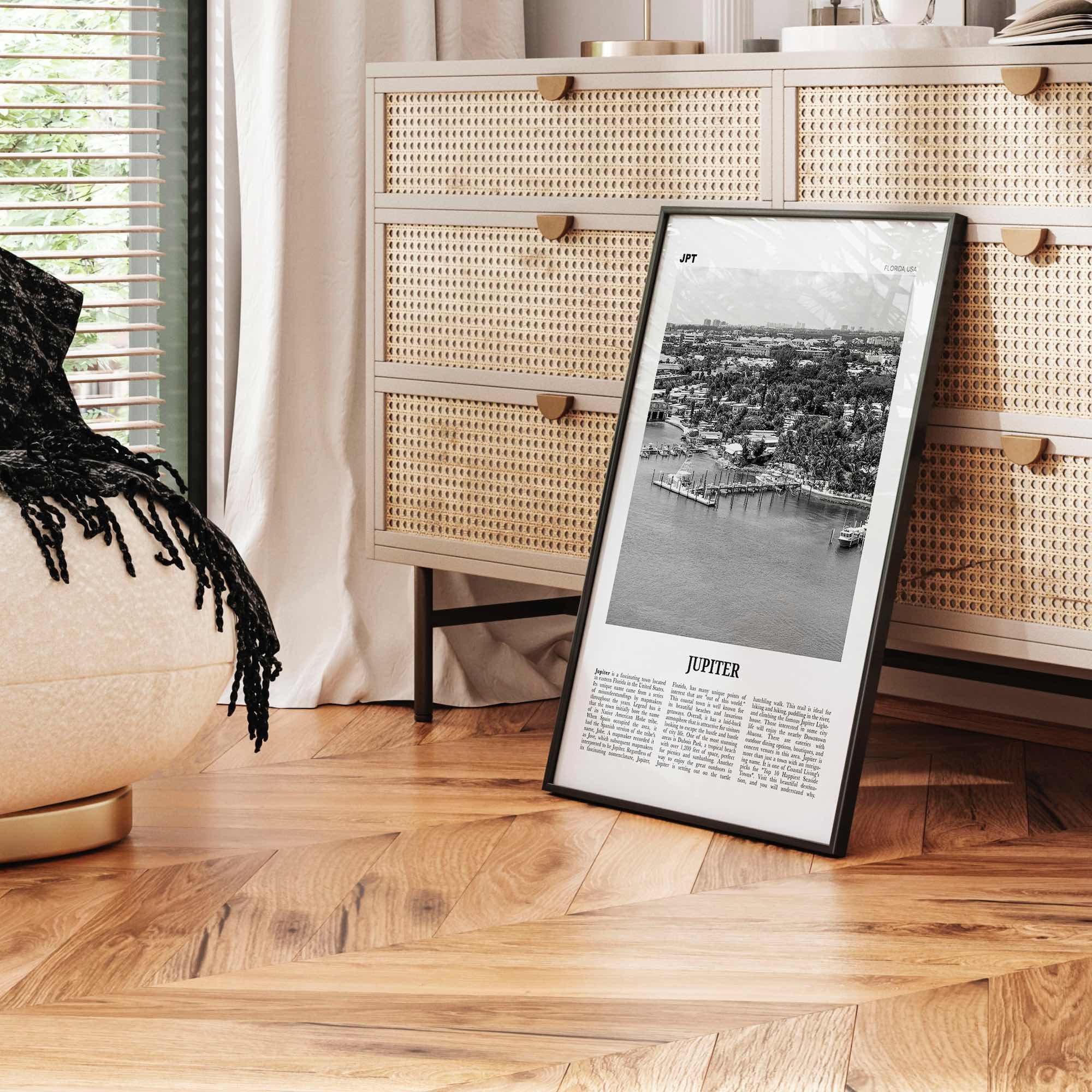 Jupiter Print Black and White, Jupiter Wall Art, Jupiter Poster, Jupiter Photo, Jupiter Wall Décor, Florida, USA, United States