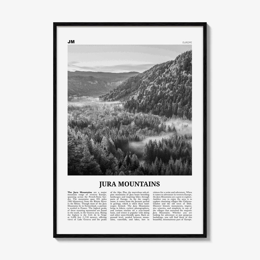 Jura Mountains Print Black and White, Jura Mountains Wall Art, Jura Mountains Poster, Jura Mountains Photo, Jura Mountains Wall Decor