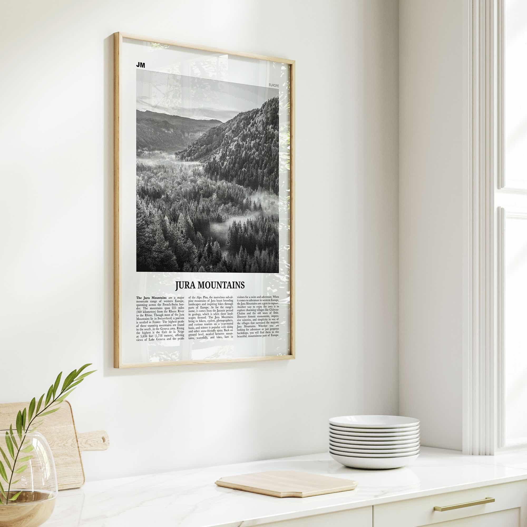 Jura Mountains Print Black and White, Jura Mountains Wall Art, Jura Mountains Poster, Jura Mountains Photo, Jura Mountains Wall Decor