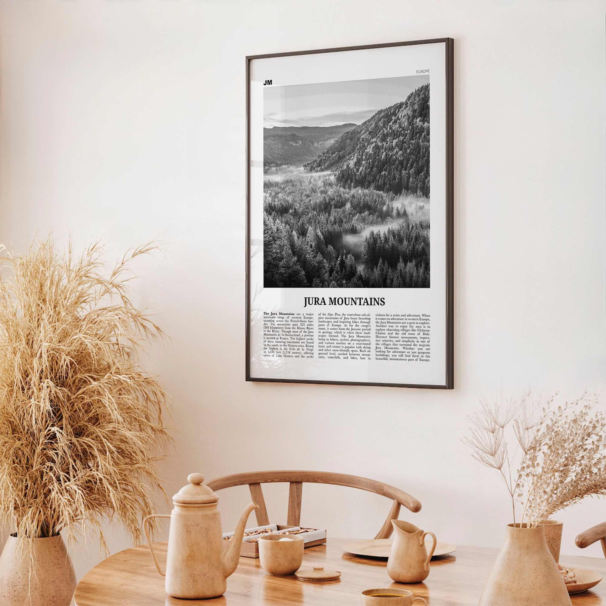 Jura Mountains Print Black and White, Jura Mountains Wall Art, Jura Mountains Poster, Jura Mountains Photo, Jura Mountains Wall Decor