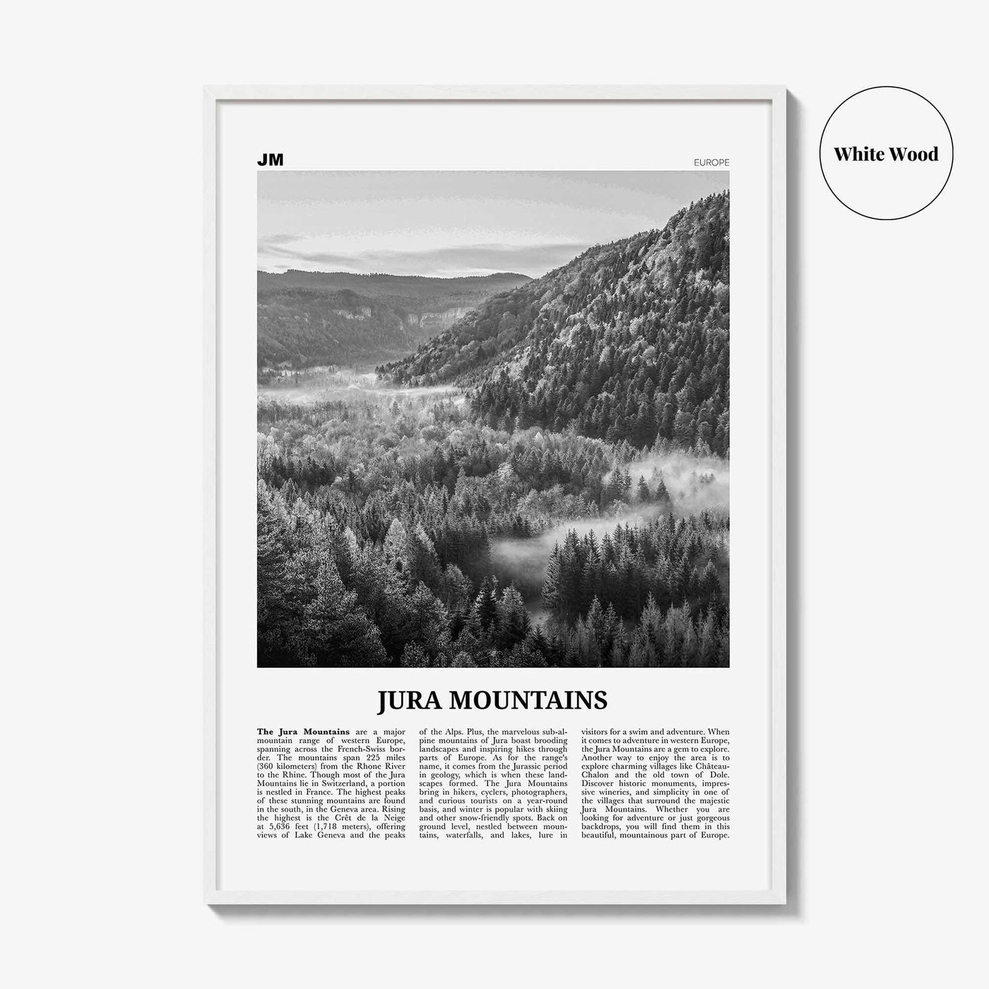 Jura Mountains Print Black and White, Jura Mountains Wall Art, Jura Mountains Poster, Jura Mountains Photo, Jura Mountains Wall Decor