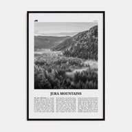 Jura Mountains Travel B&W Poster