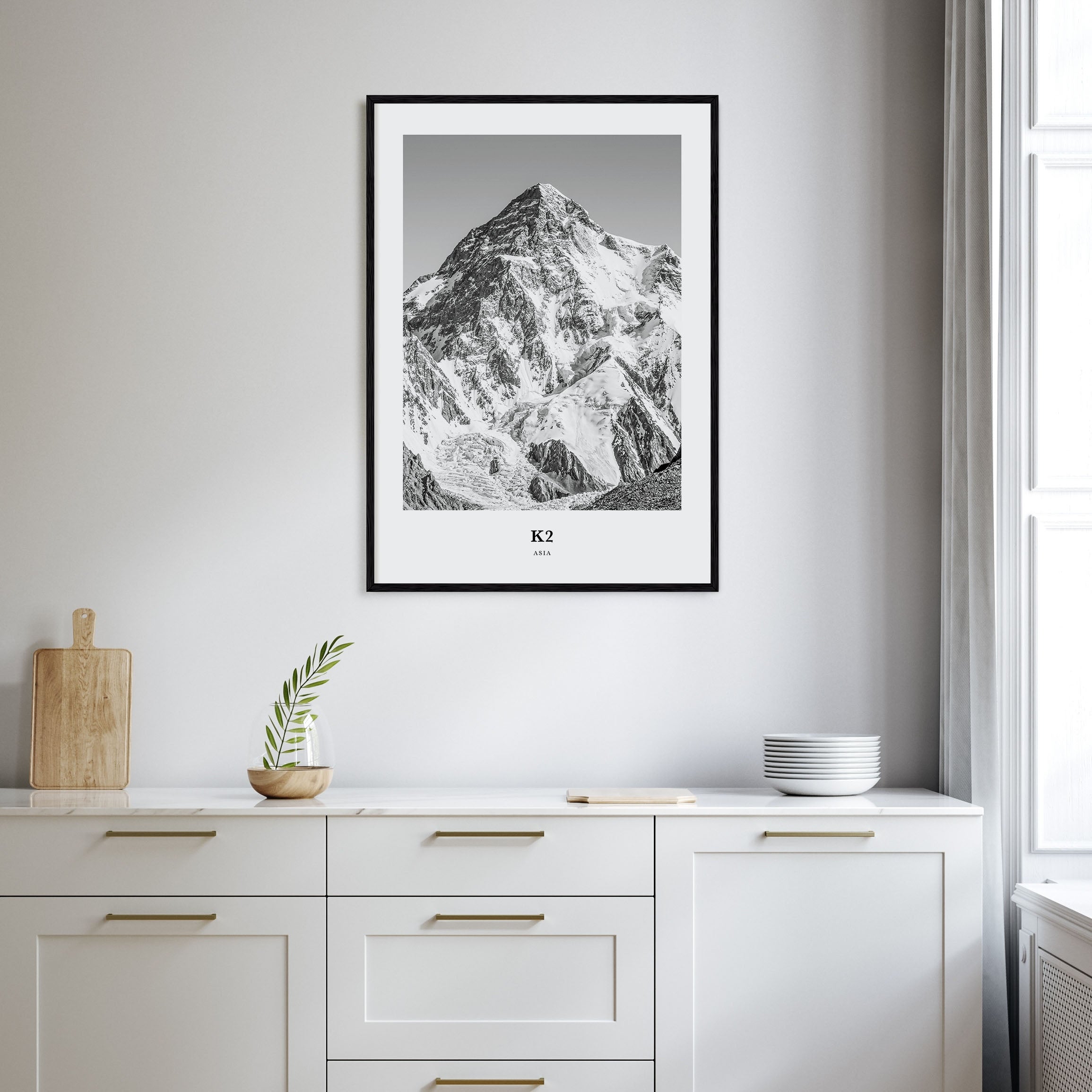 K2 Portrait B&W Poster