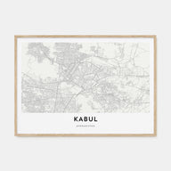 Kabul Map Landscape Poster
