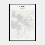 Kabul Map Portrait Poster