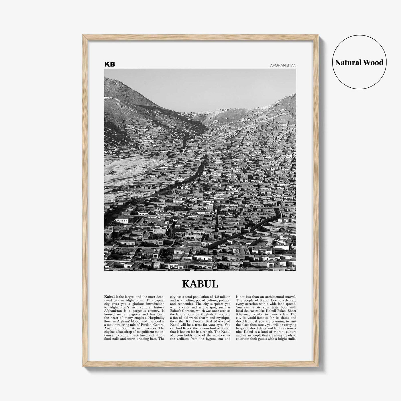 Kabul Print Black and White, Kabul Wall Art, Kabul Poster, Kabul Photo, Kabul Wall Décor, Afghanistan, کابل
