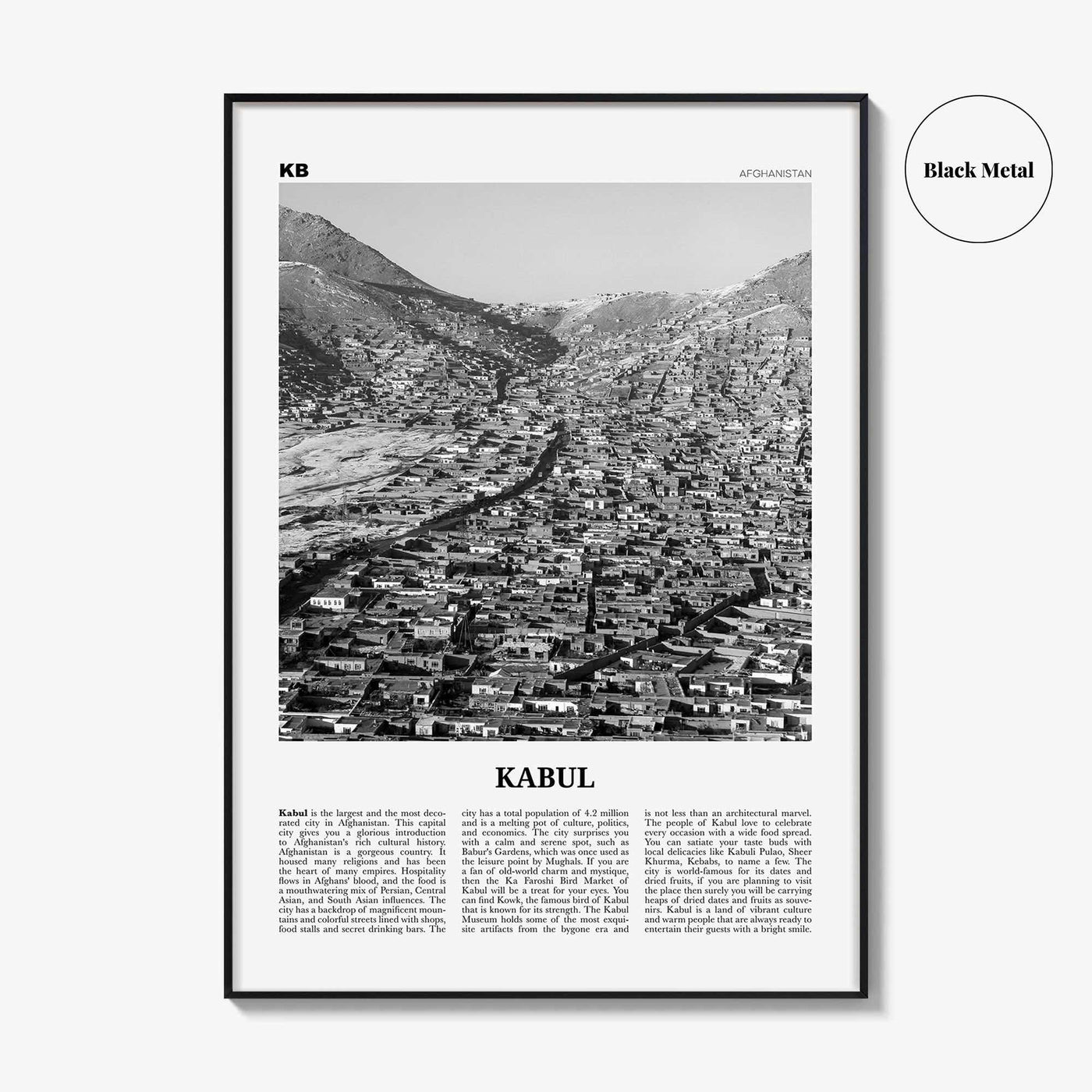 Kabul Print Black and White, Kabul Wall Art, Kabul Poster, Kabul Photo, Kabul Wall Décor, Afghanistan, کابل